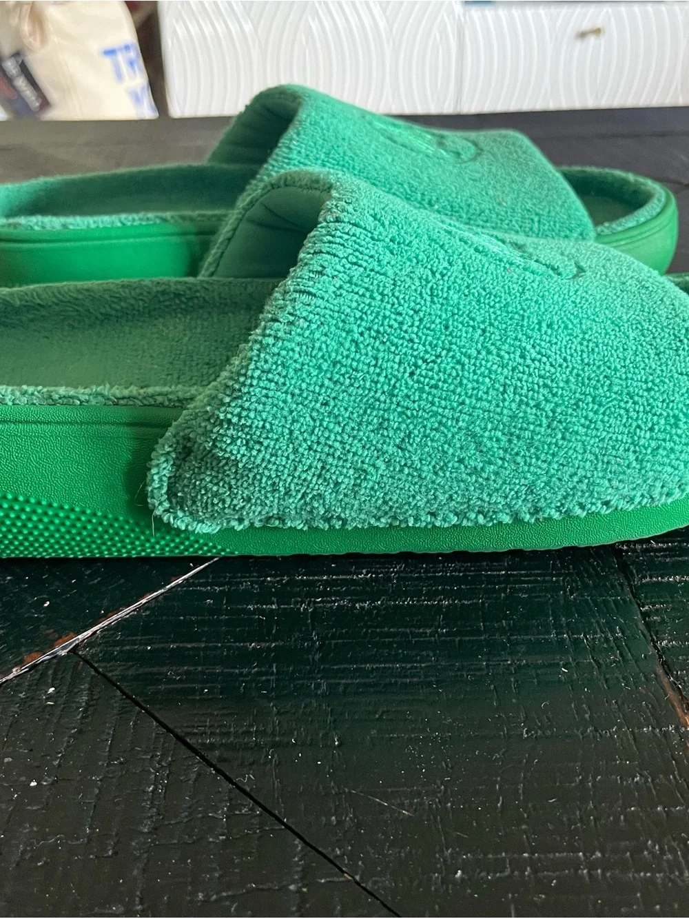 Crocs Classic Towel Slides in Green Ivy Mens Size 11